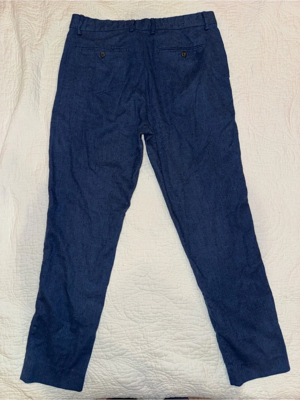 Banana Republic Tailored Fit Linen Blend Pants Men’s 32x32 Blue Casual